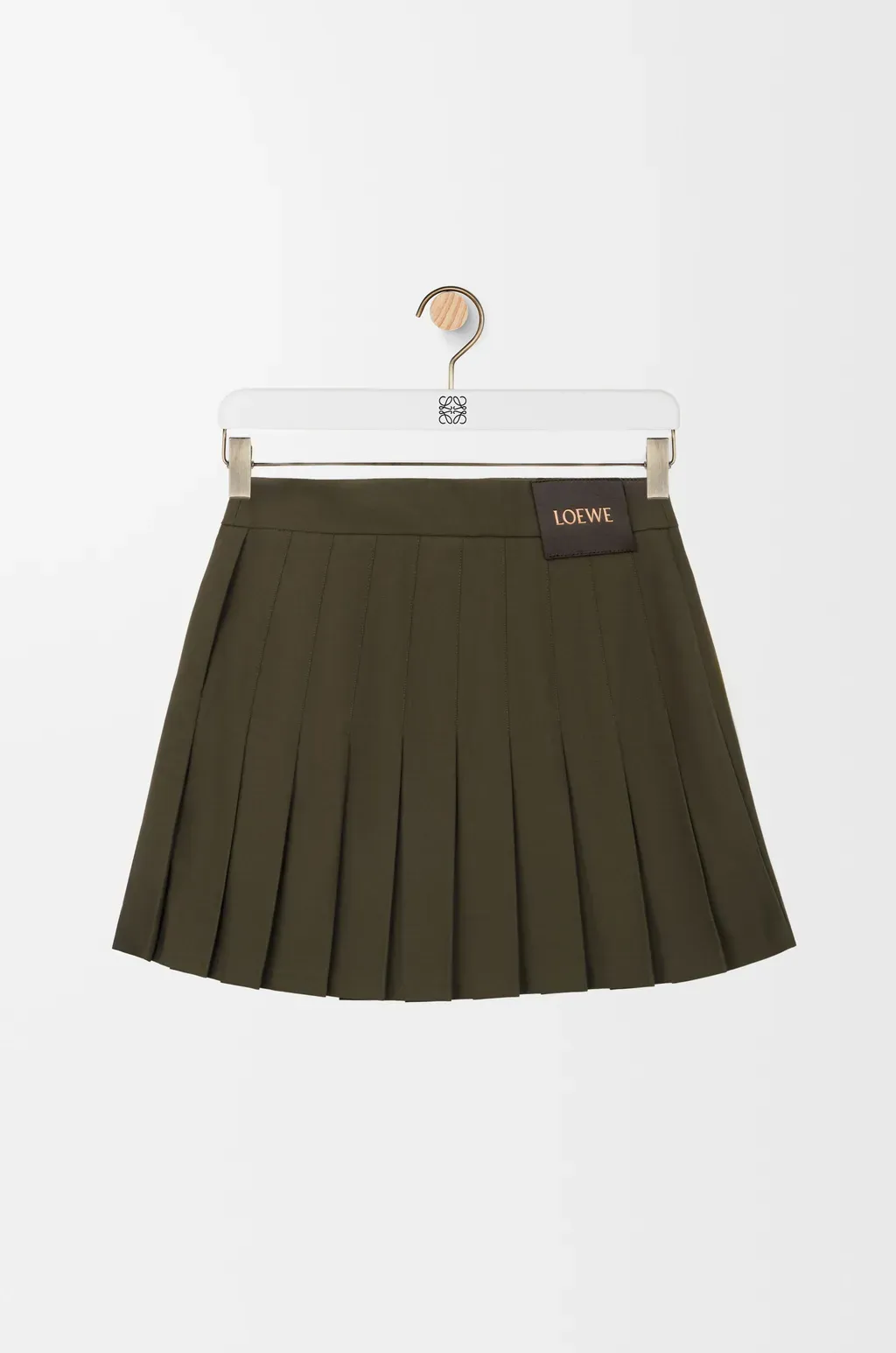 Pleated Mini Skirt In Cotton Blend