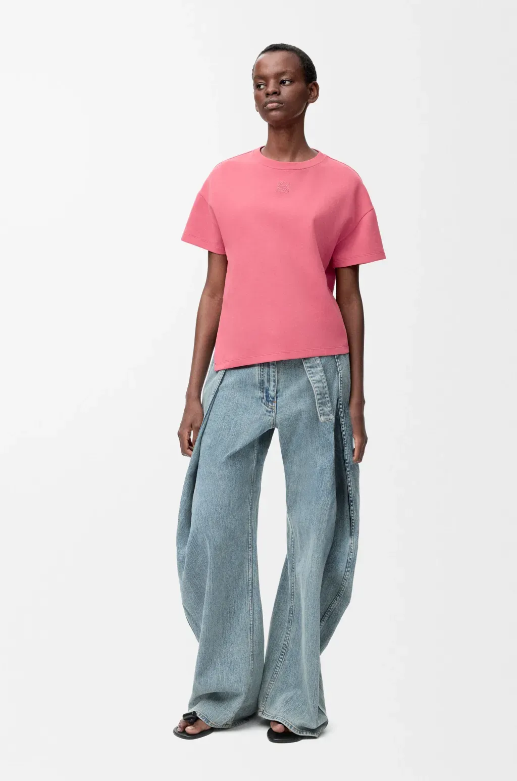 Asymmetric T-Shirt In Cotton Blend