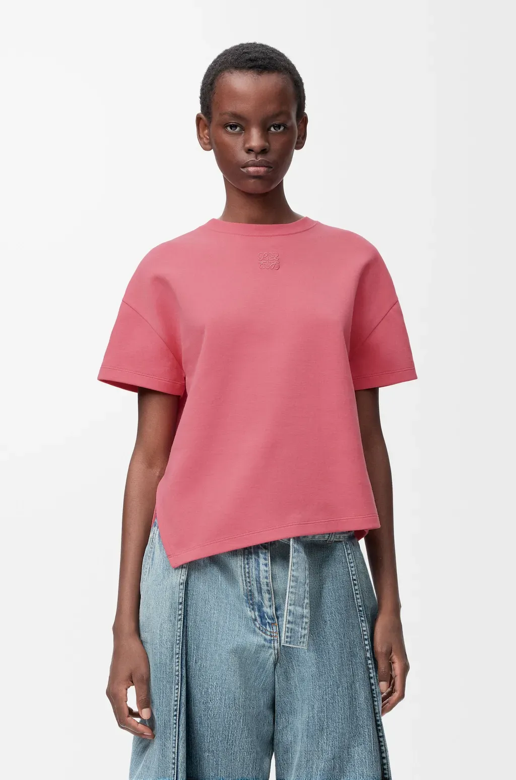 Asymmetric T-Shirt In Cotton Blend
