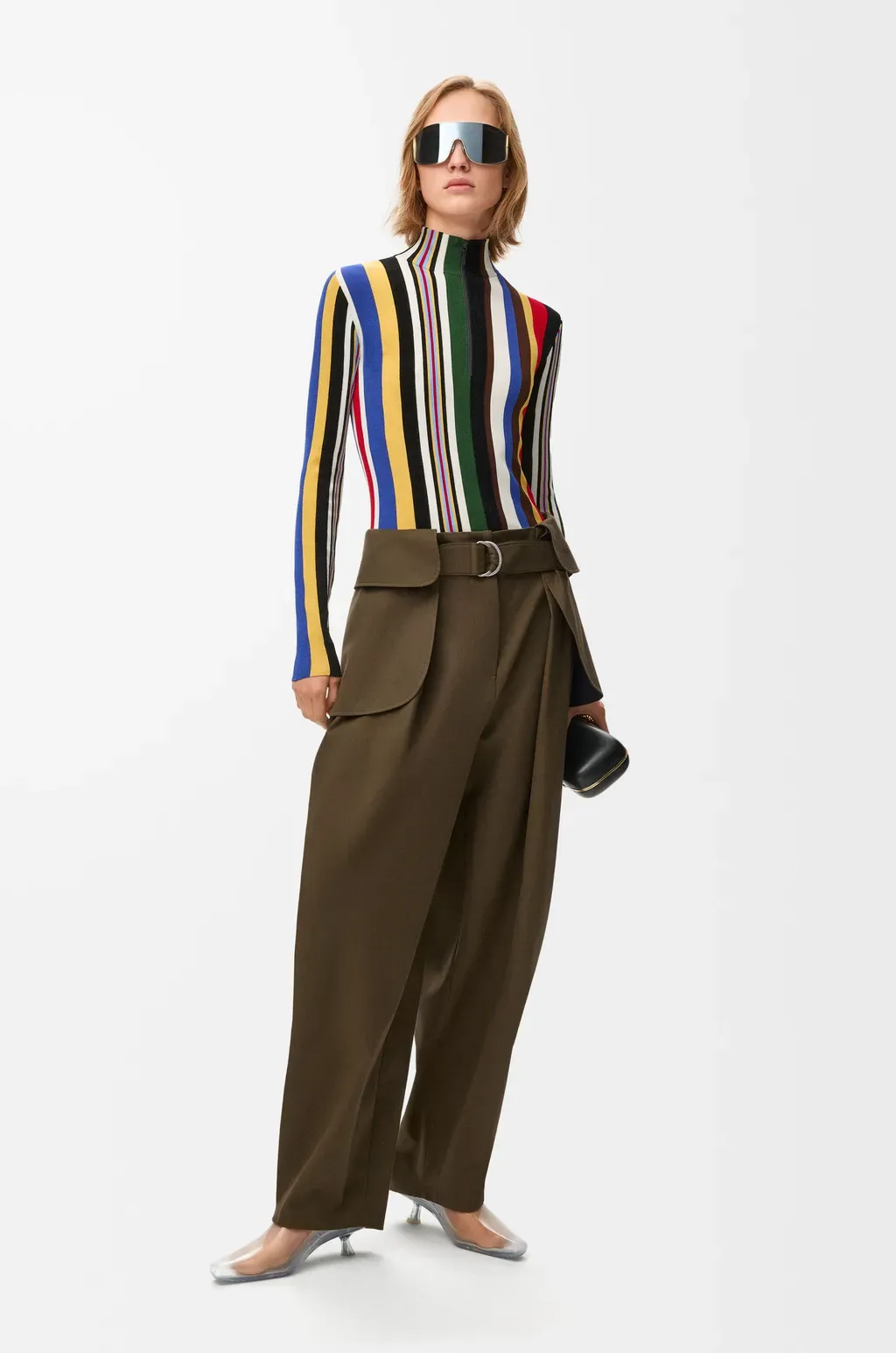 Cargo Trousers In Cotton And Silk