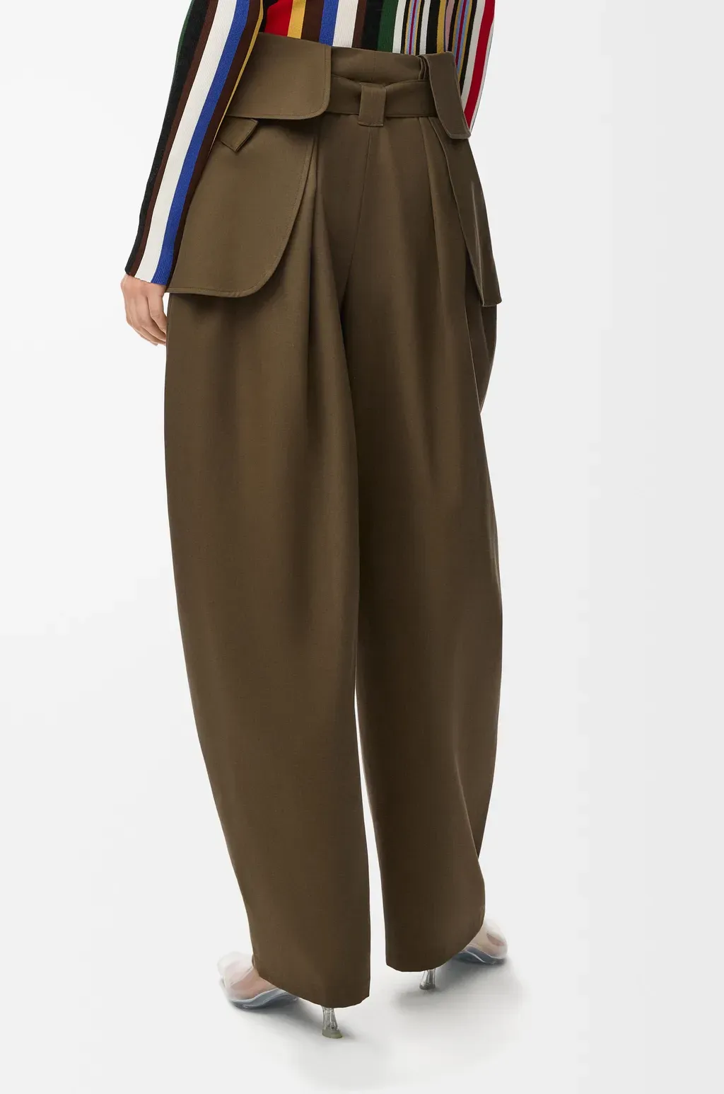 Cargo Trousers In Cotton And Silk