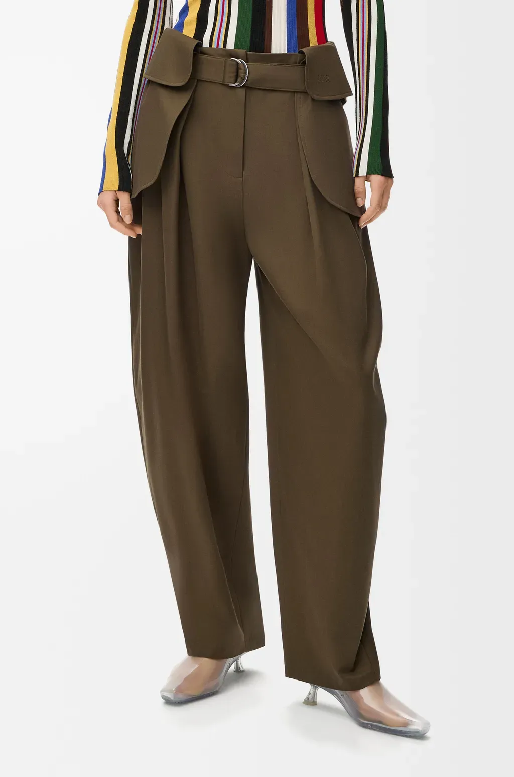 Cargo Trousers In Cotton And Silk