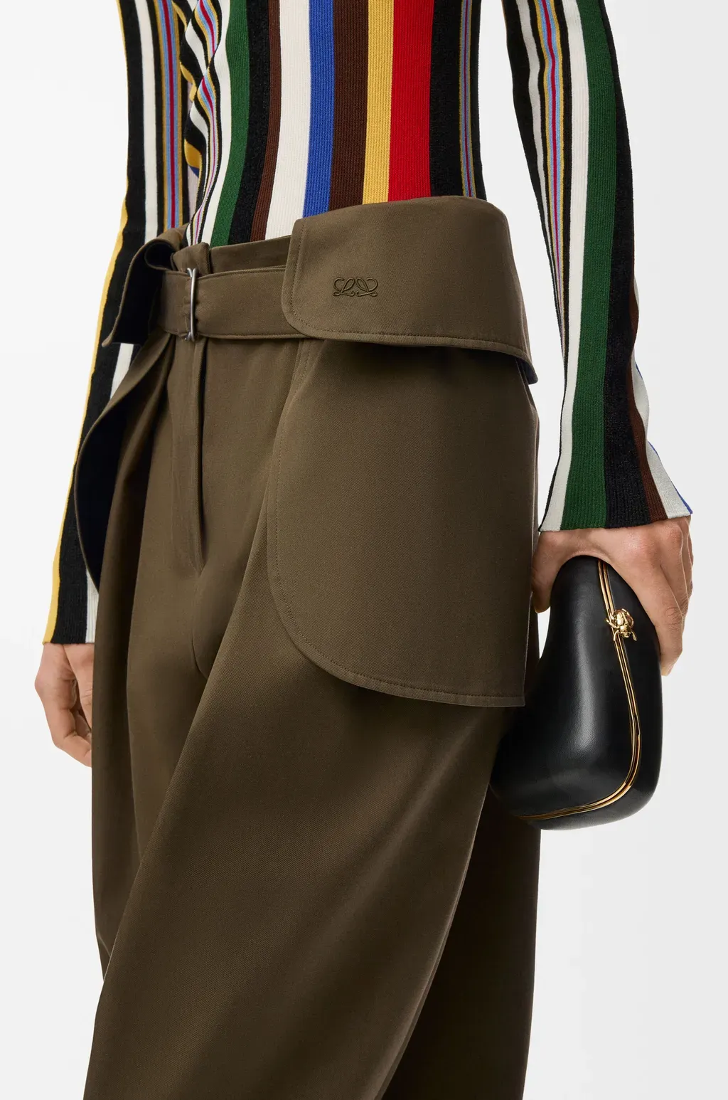 Cargo Trousers In Cotton And Silk