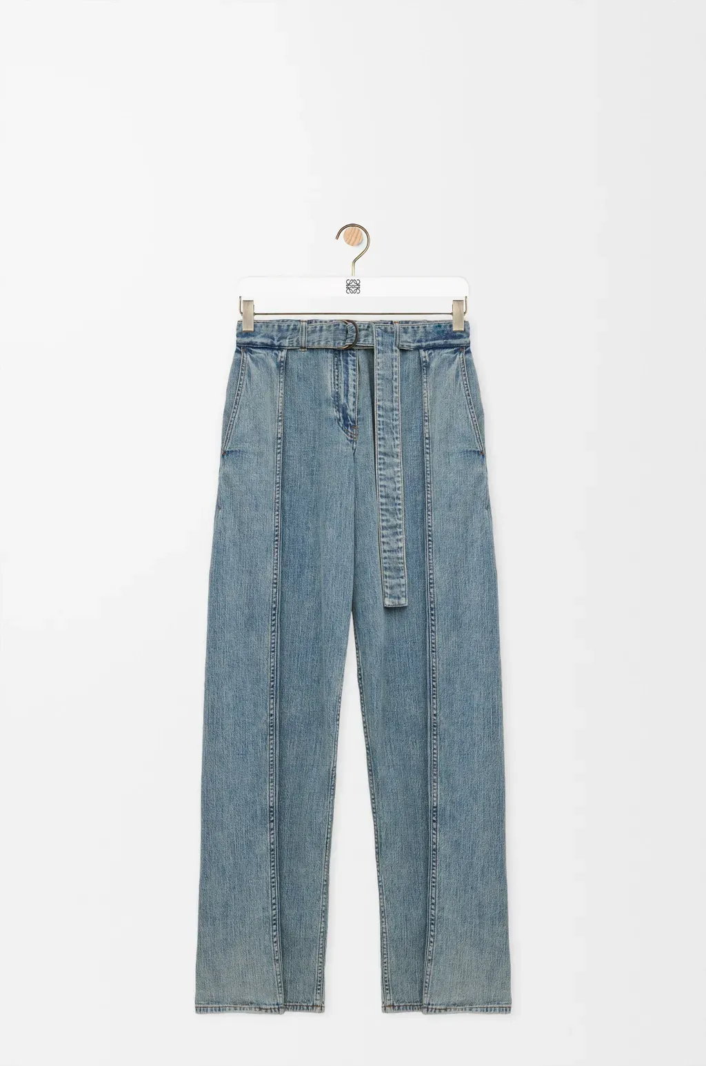 Belted Jeans In Denim
