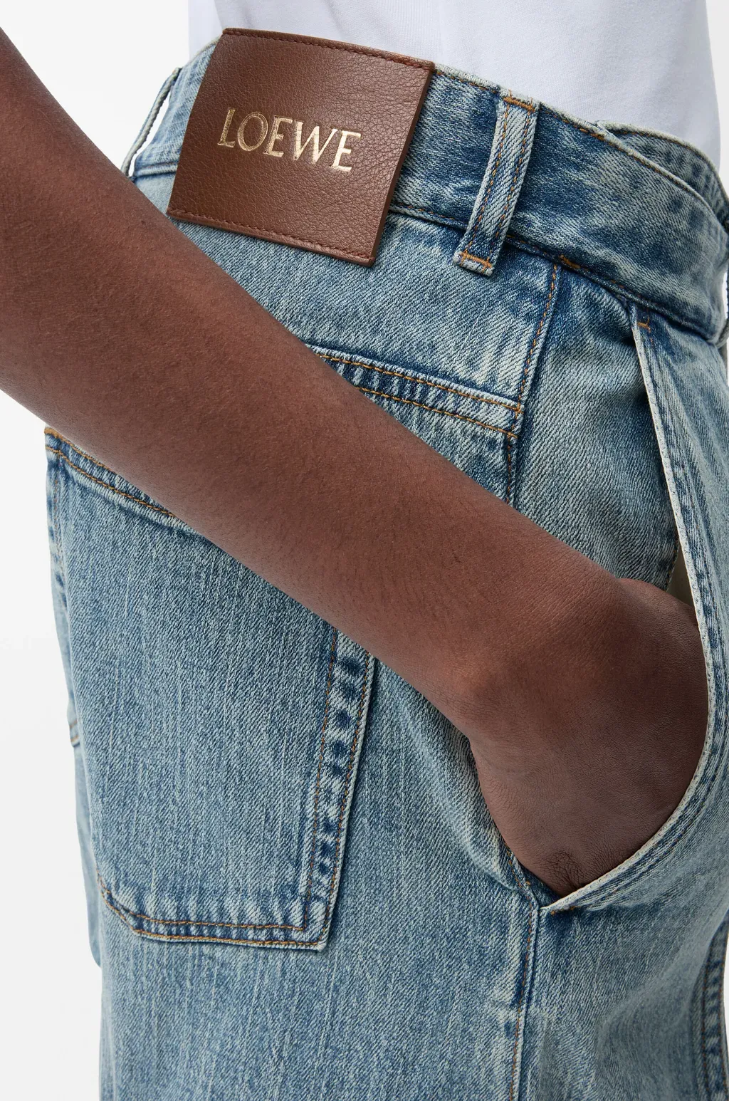 Belted Jeans In Denim