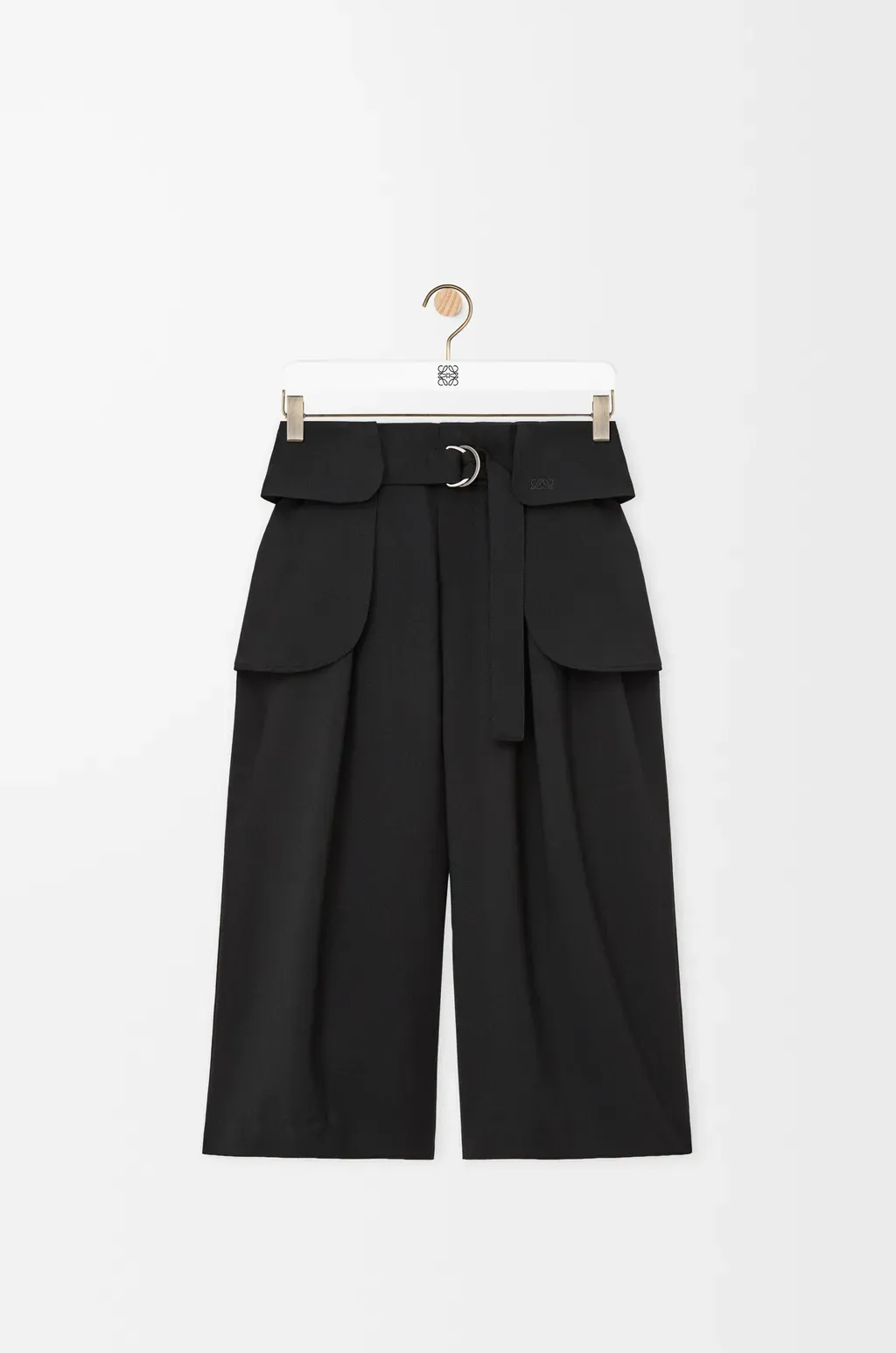 Cropped Cargo Trousers In Wool