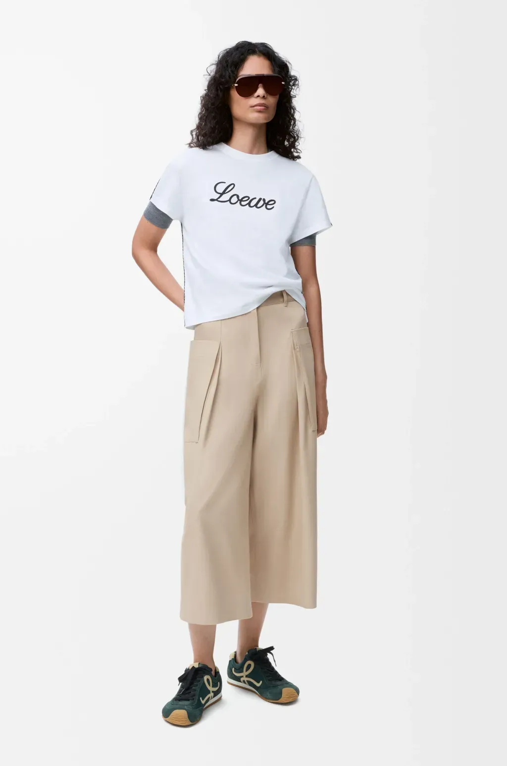 Cropped Trousers In Cotton And Silk