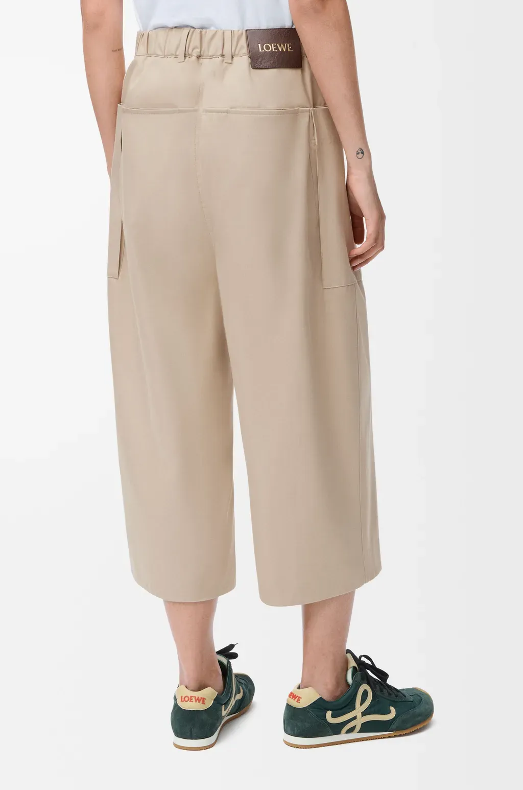 Cropped Trousers In Cotton And Silk