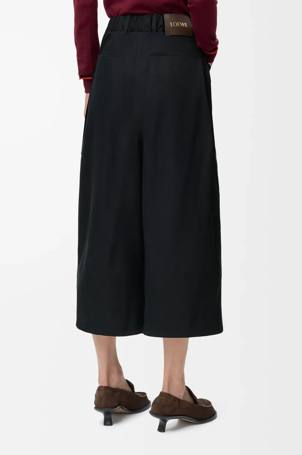 Cropped Trousers In Cotton And Silk