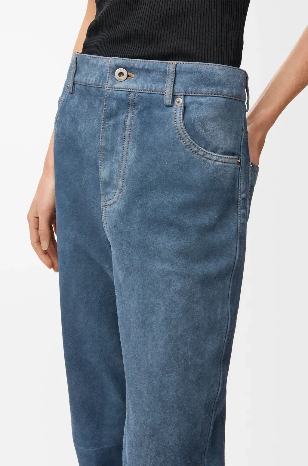 Trousers In Suede Goatskin