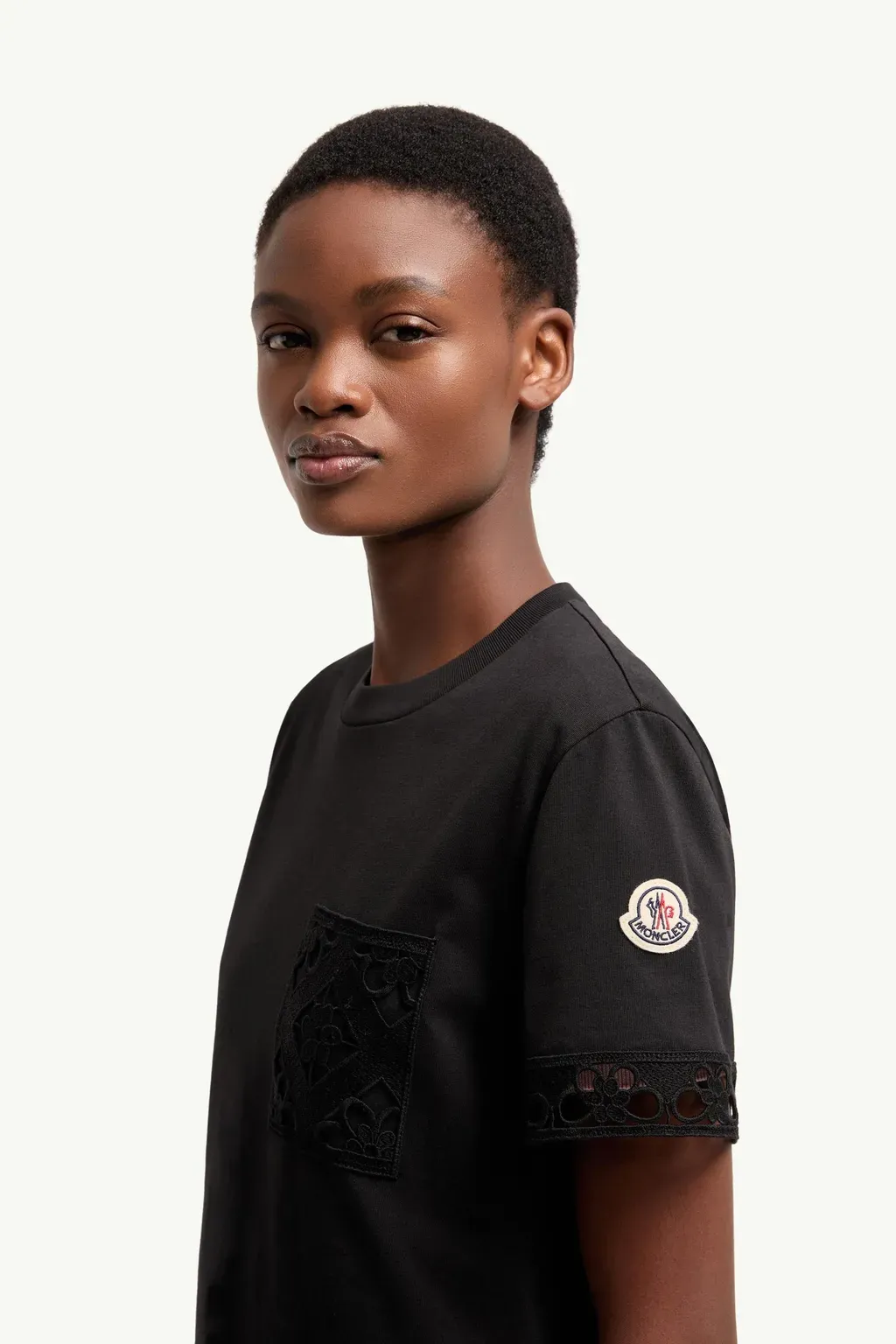 Macramé-Trimmed Cotton T-Shirt
