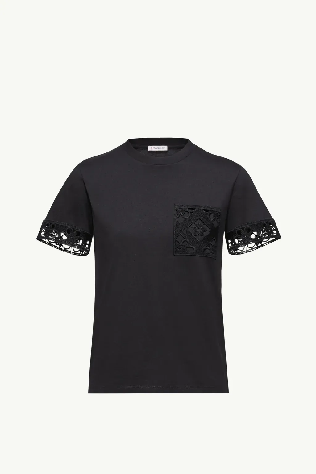 Macramé-Trimmed Cotton T-Shirt