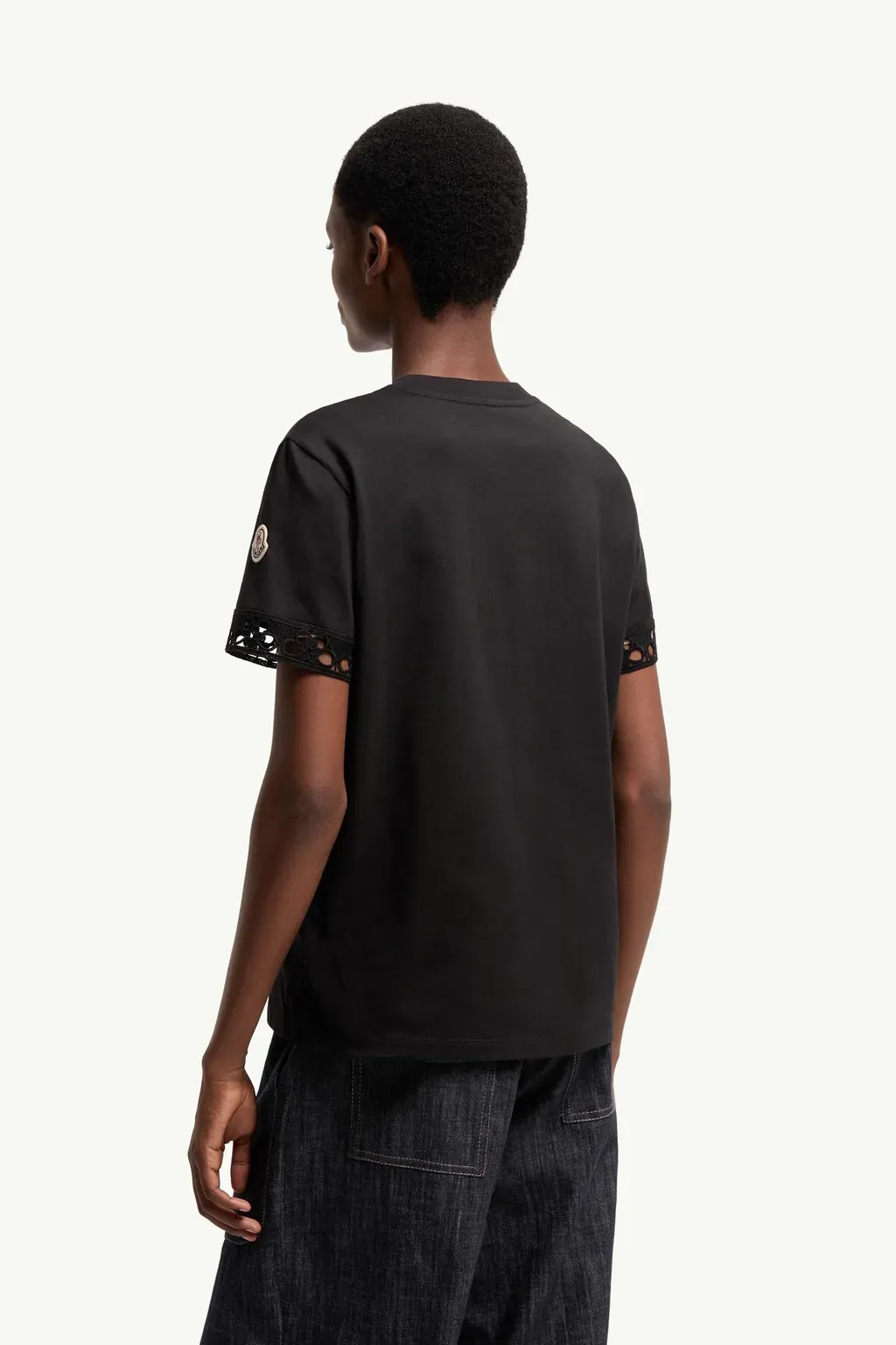 Macramé-Trimmed Cotton T-Shirt