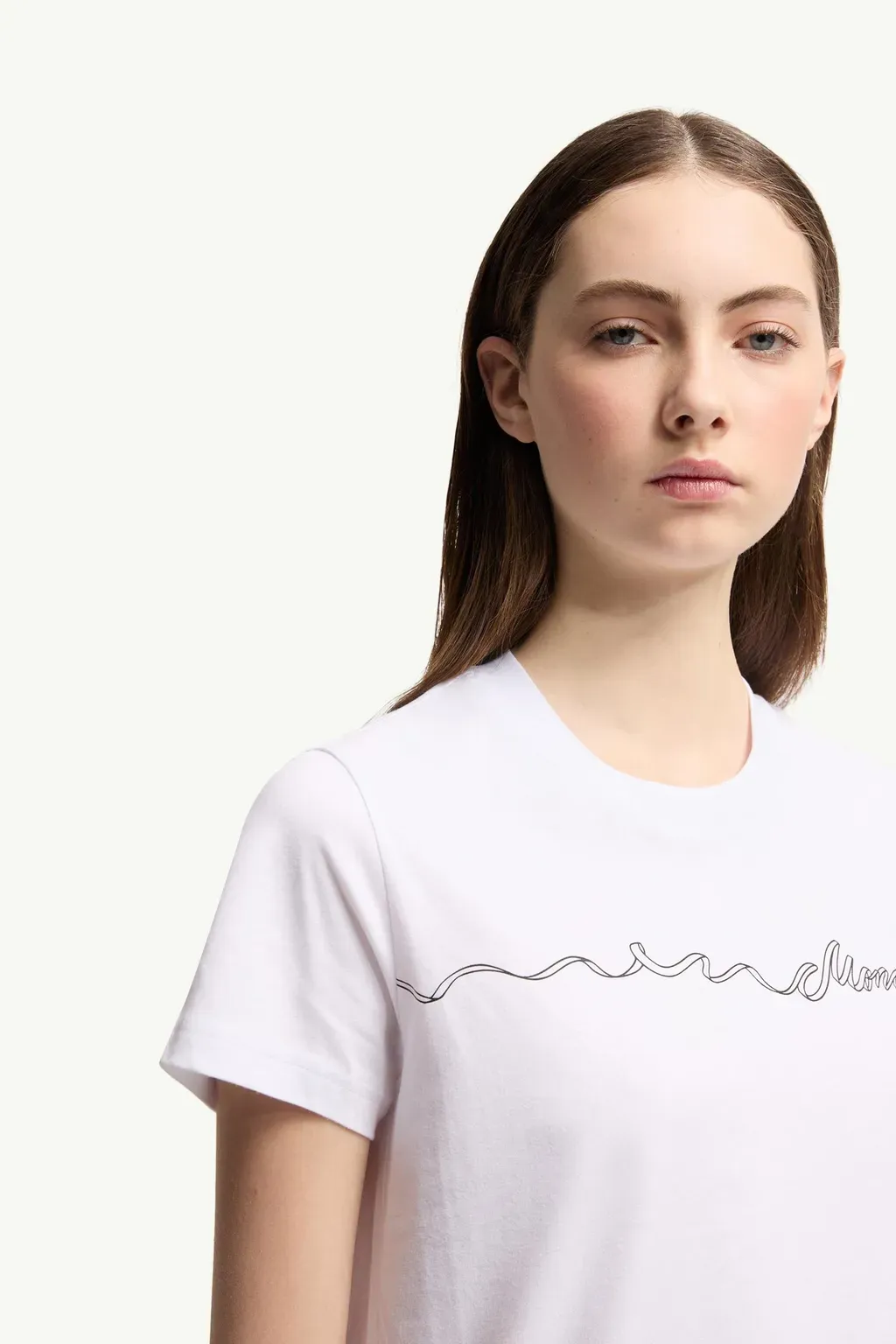 Ribbon Logo Cotton T-Shirt