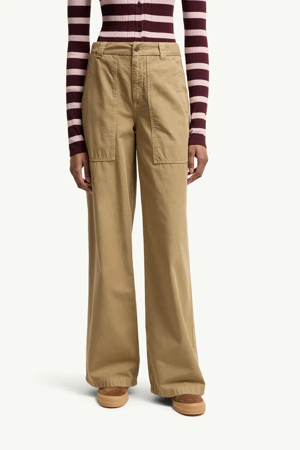 Cotton Wide Leg Trousers