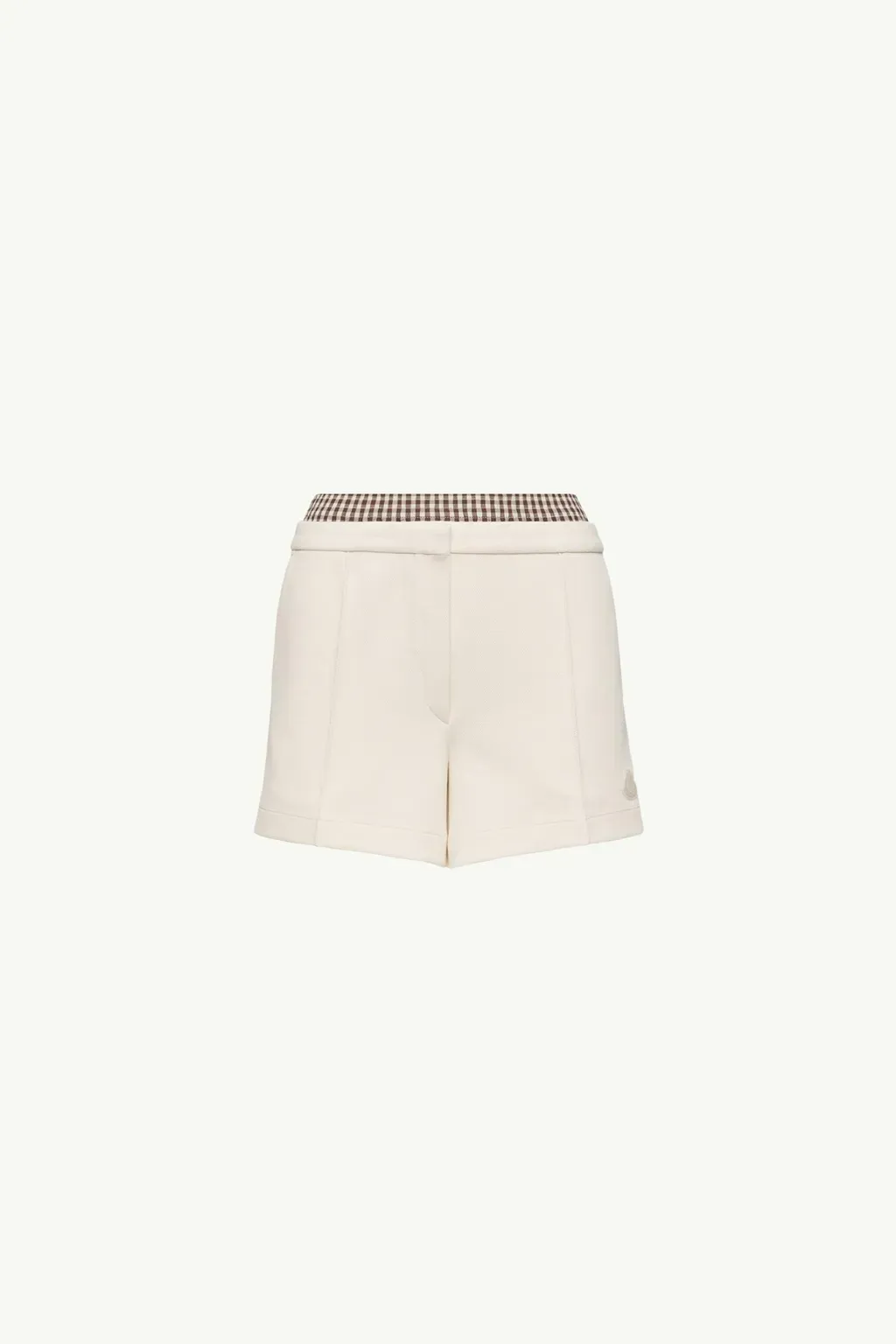 Layered-Effect Vichy Cotton Blend Shorts