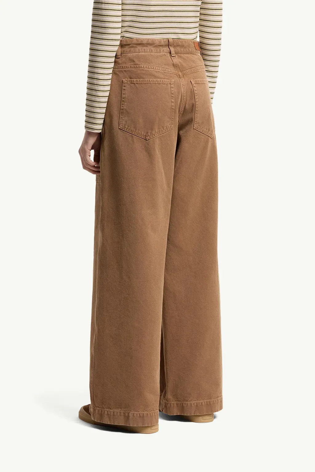 Leather Logo Cotton Trousers