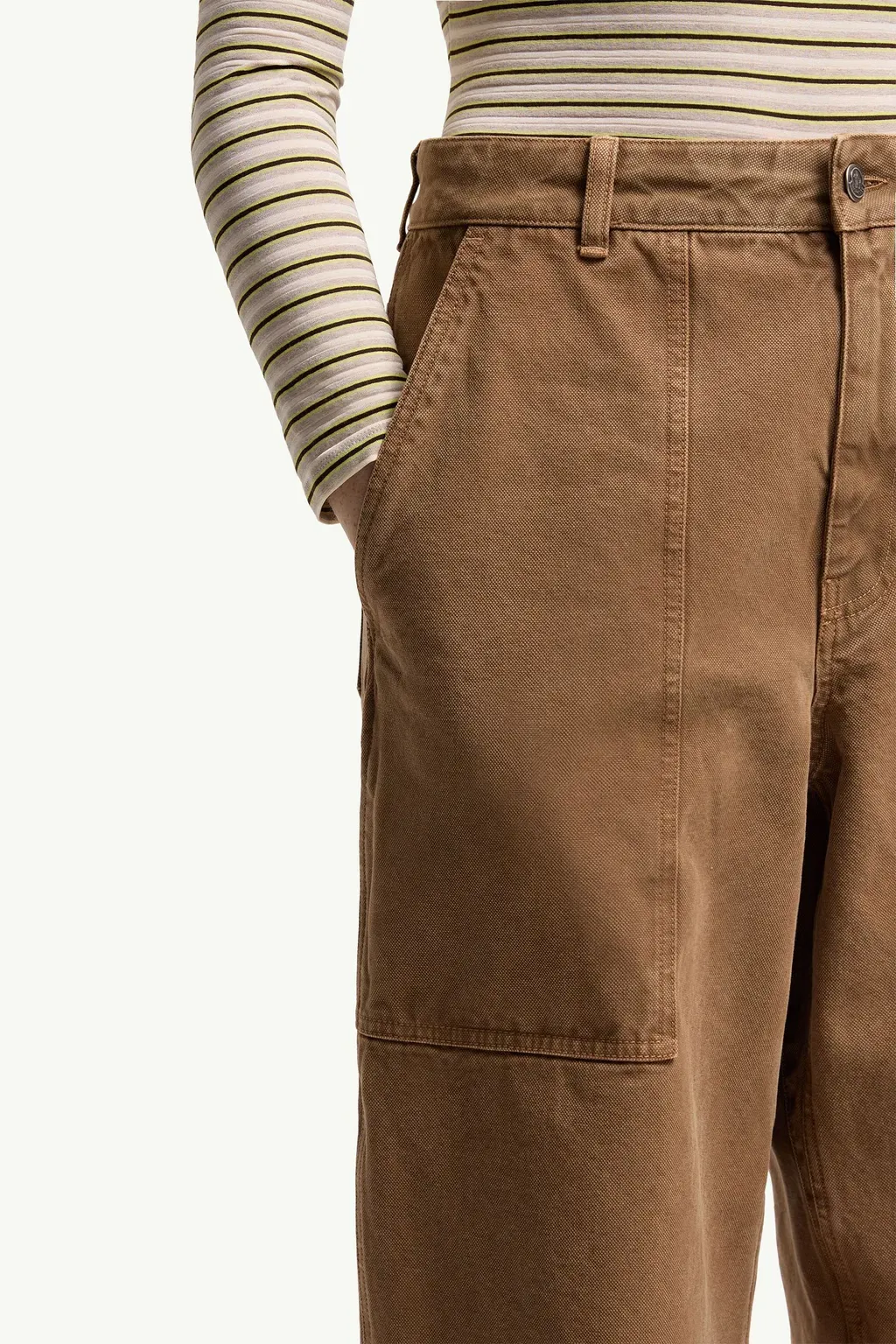 Leather Logo Cotton Trousers
