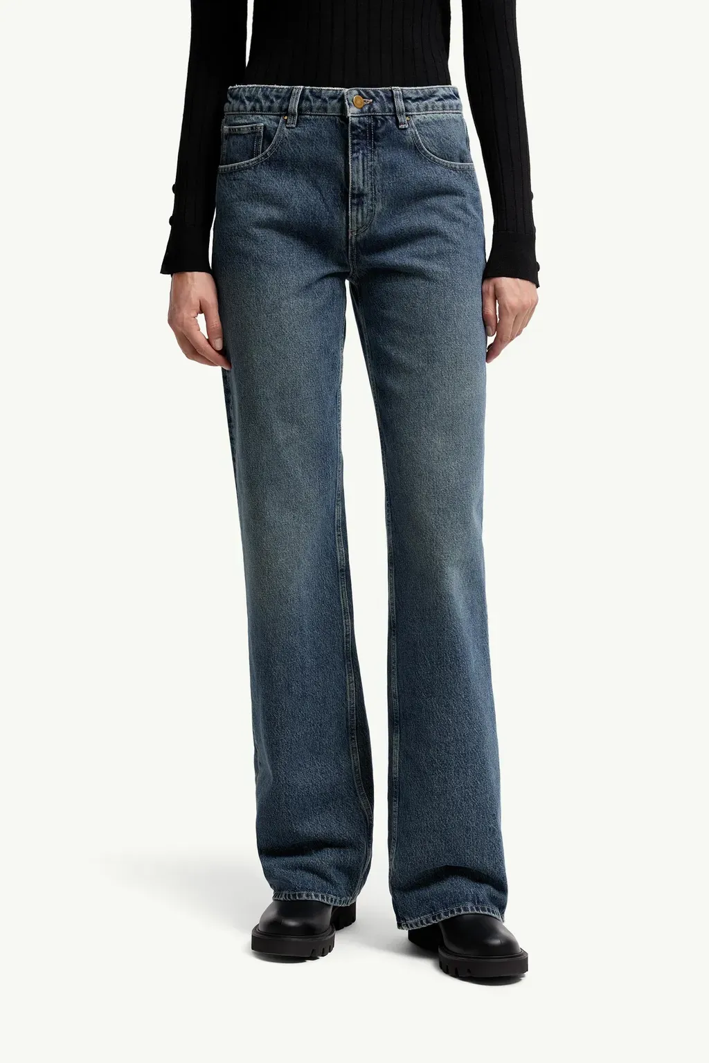 Straight Leg Bleached Jeans