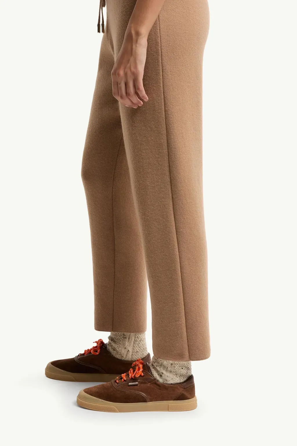 Wool & Cashmere Blend Cropped Jogging Trousers