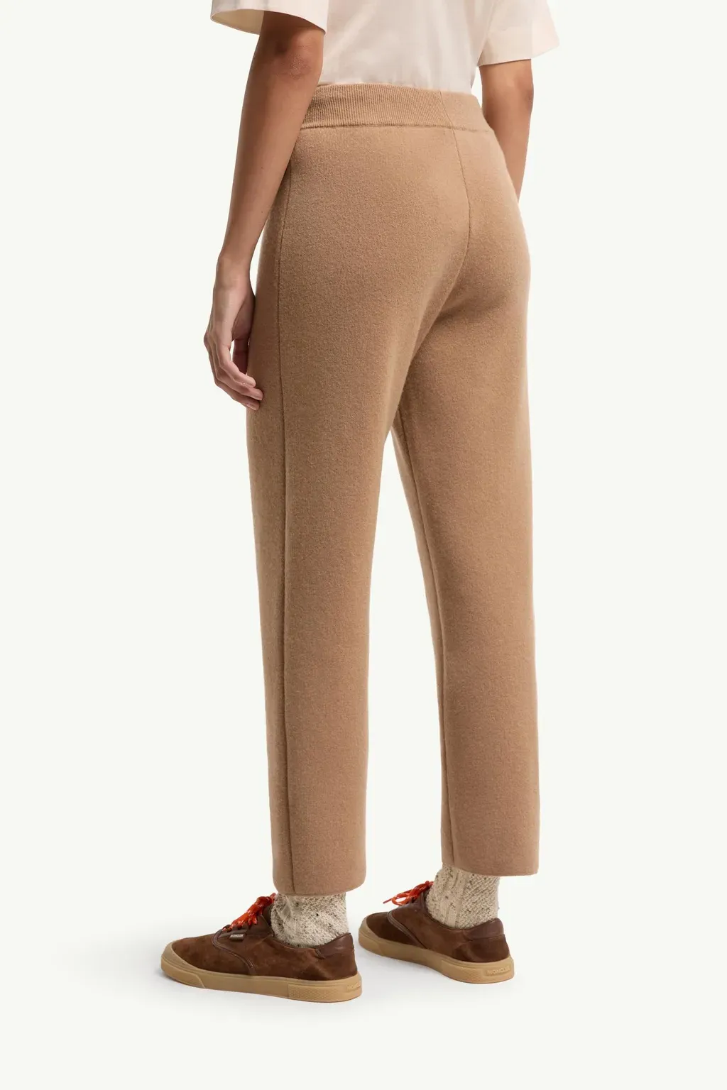Wool & Cashmere Blend Cropped Jogging Trousers