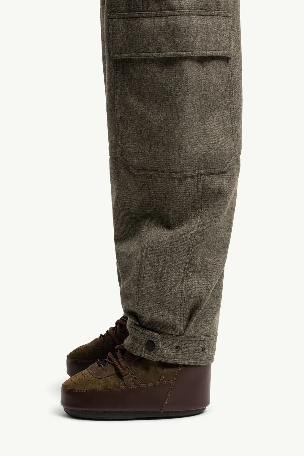 Wool Gabardine Cargo Trousers