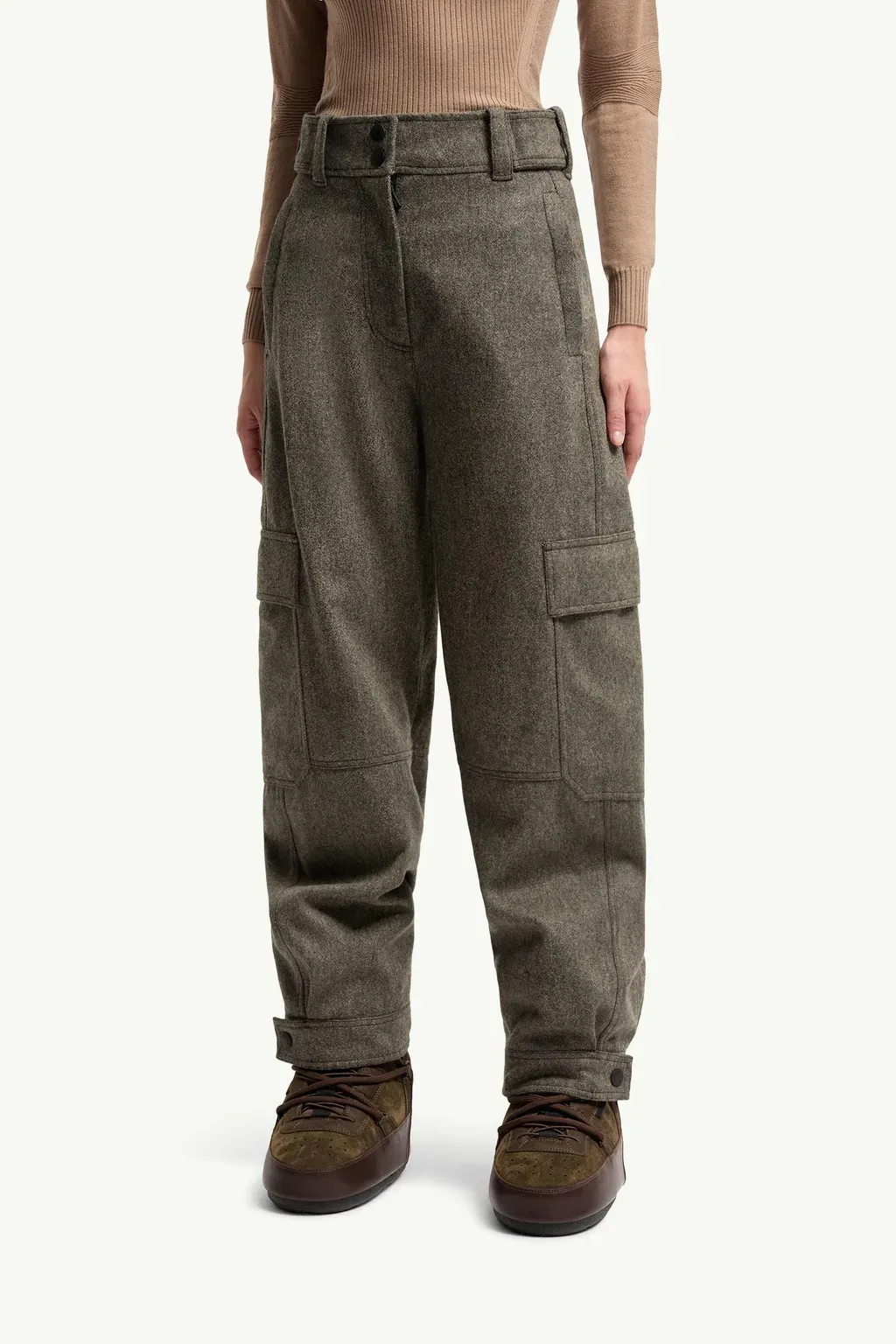 Wool Gabardine Cargo Trousers