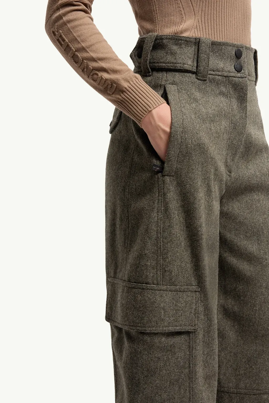 Wool Gabardine Cargo Trousers