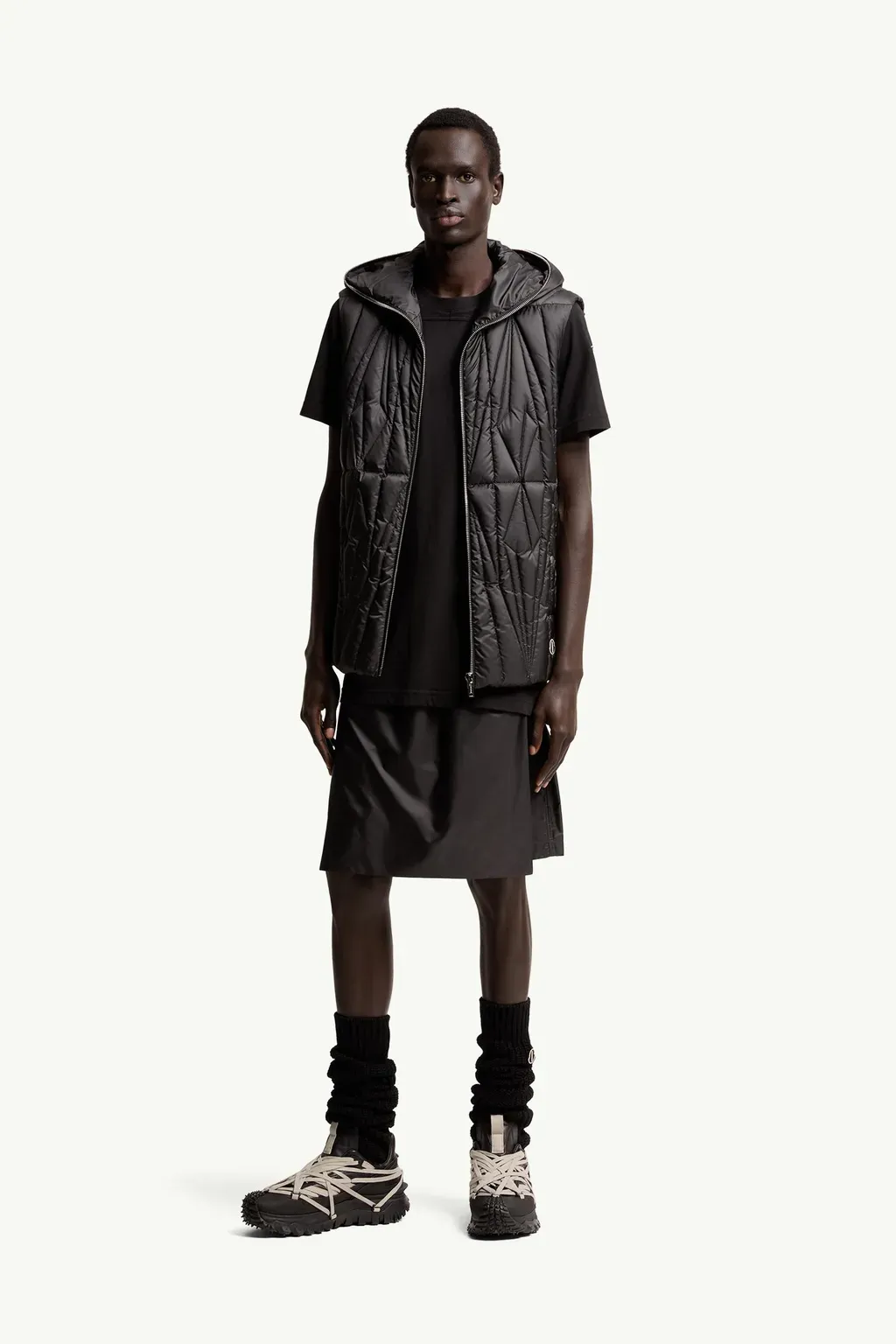 Moncler + Rick Owens Geocamo Ziplock Hooded Down Gilet