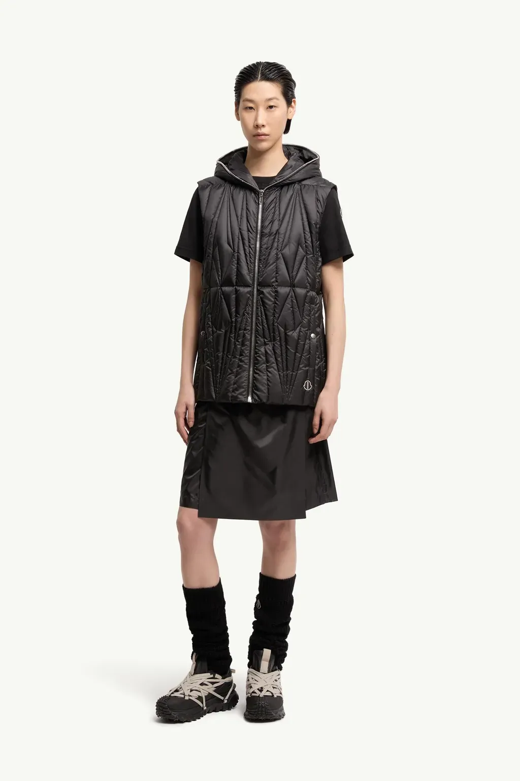 Moncler + Rick Owens Geocamo Ziplock Hooded Down Gilet
