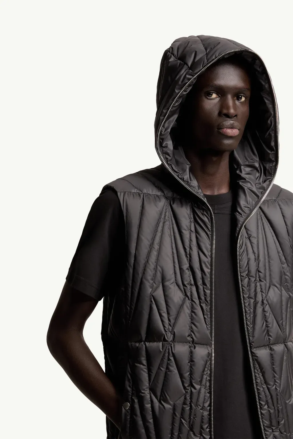 Moncler + Rick Owens Geocamo Ziplock Hooded Down Gilet