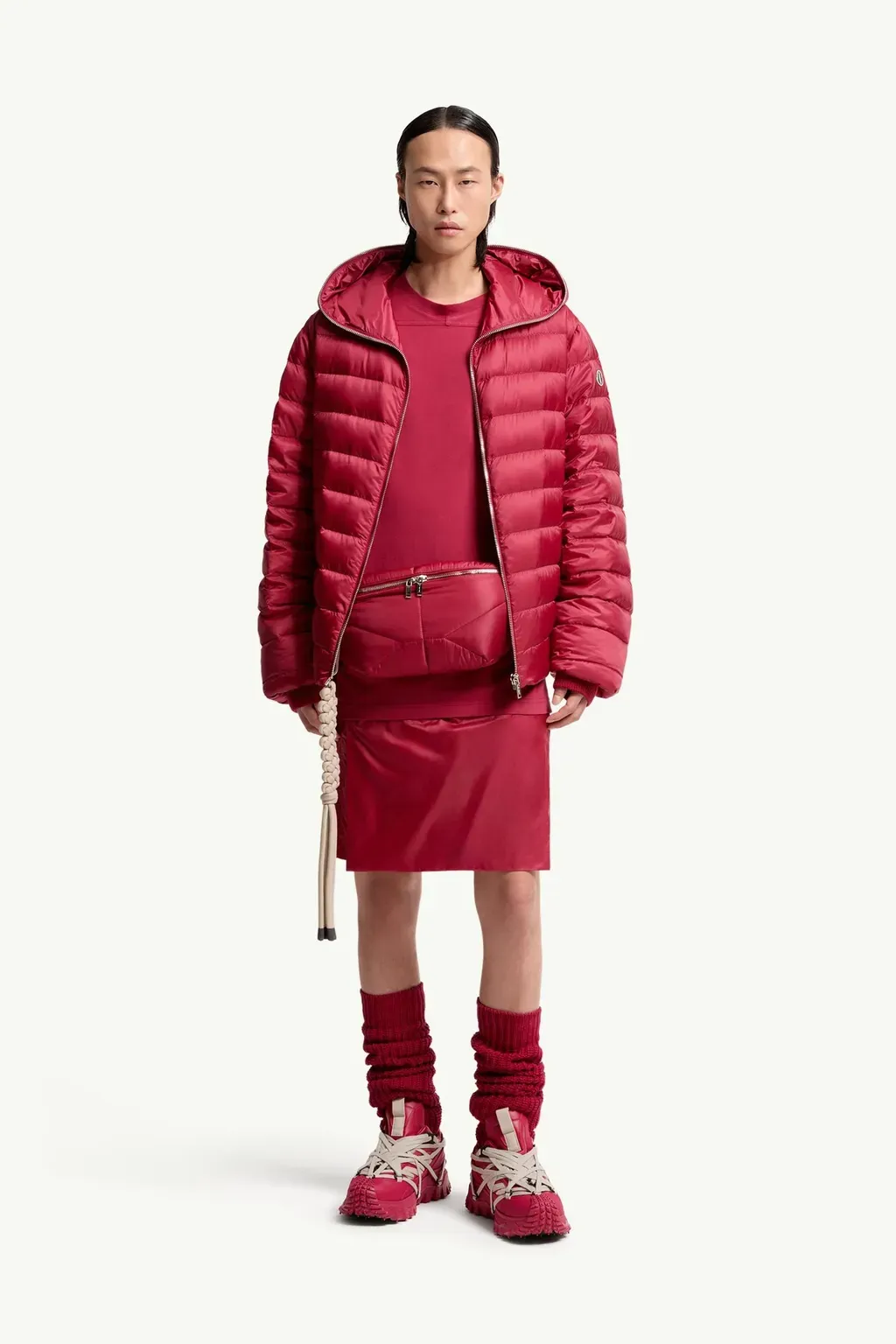Moncler + Rick Owens Ziplock Hooded Short Down Jacket