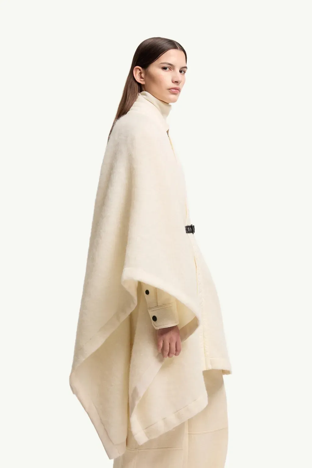 Mohair, Alpaca & Wool Blend Belted Cape