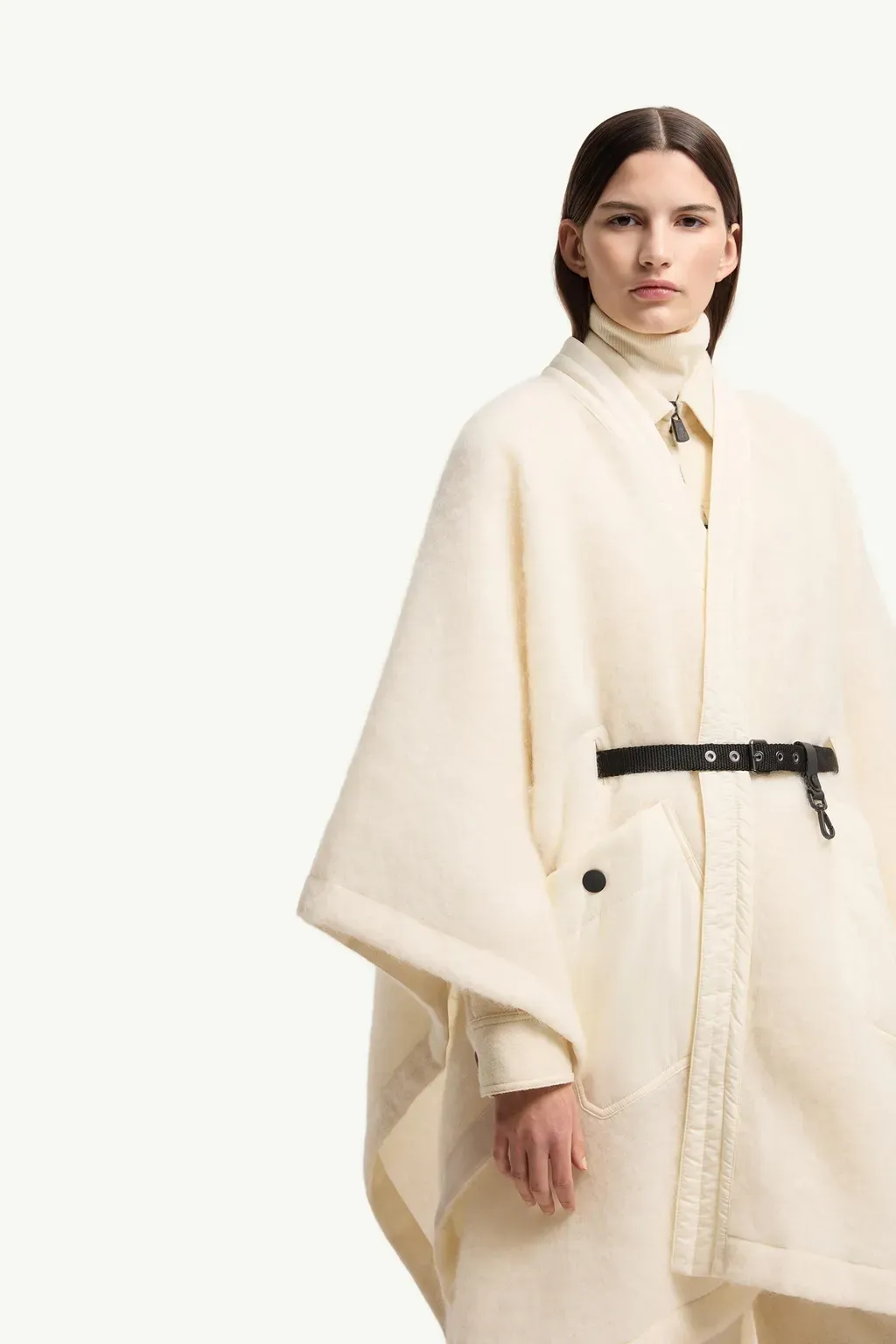 Mohair, Alpaca & Wool Blend Belted Cape