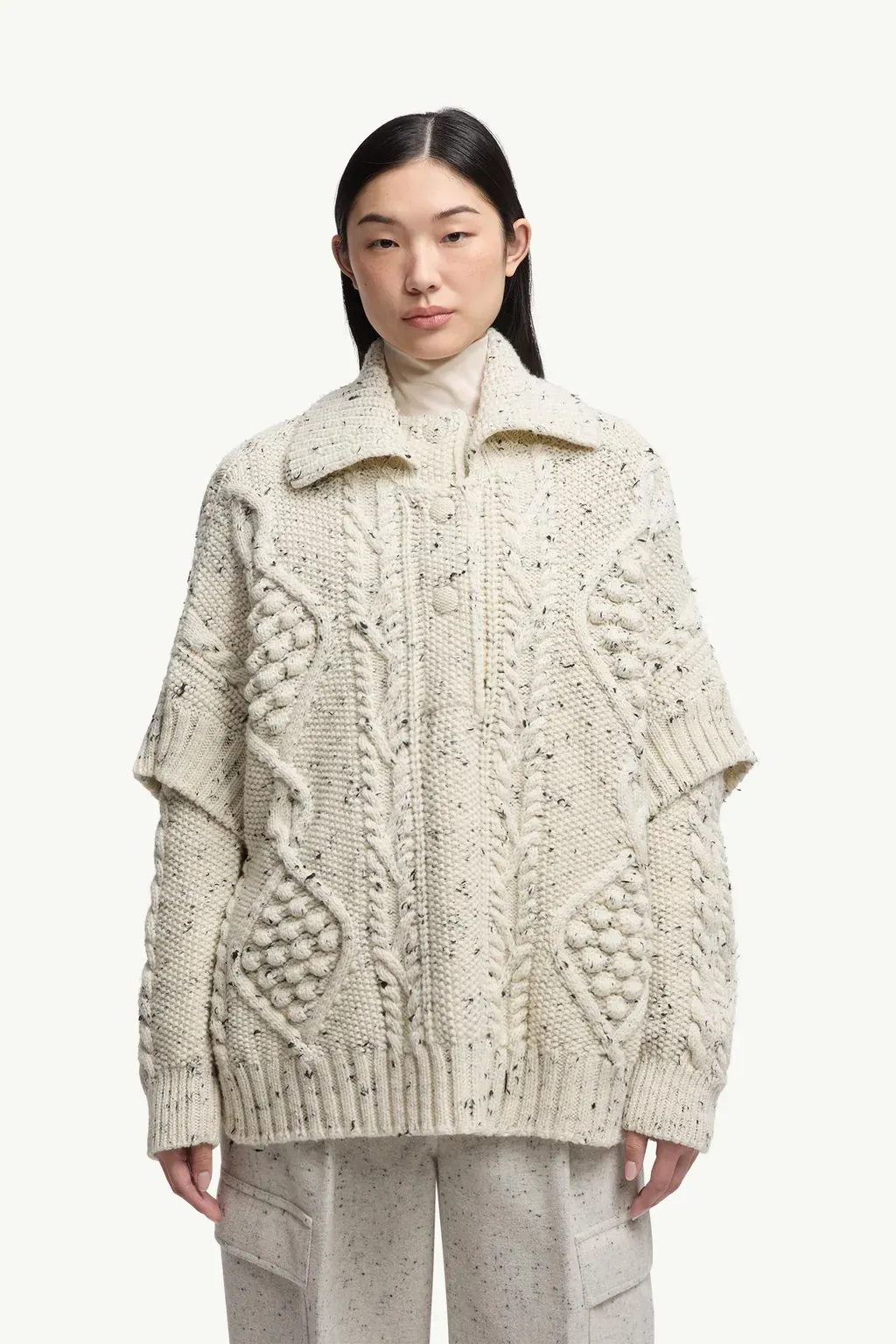 Wool Blend Tassel Cape