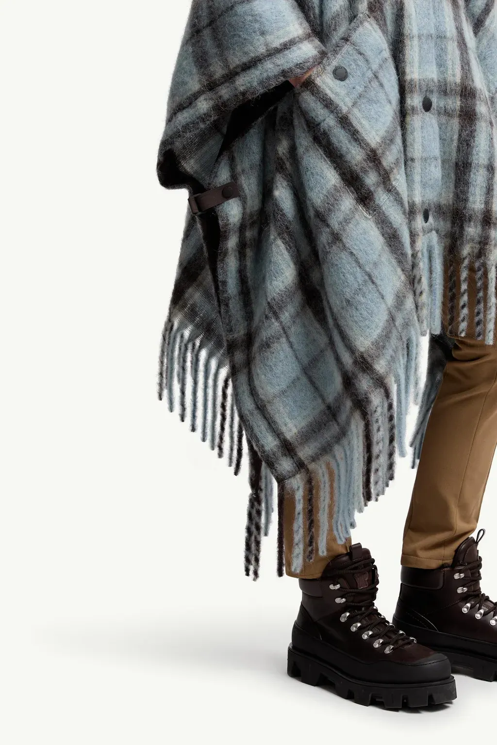 Mohair, Alpaca & Wool Blend Plaid Cape