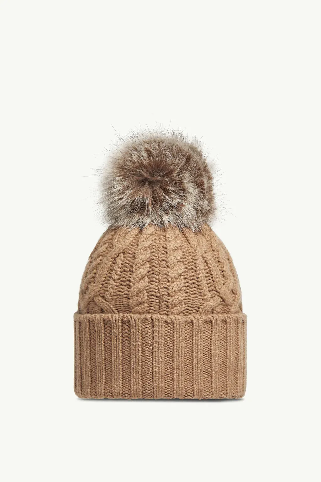 Cashmere Blend Beanie With Pom Pom