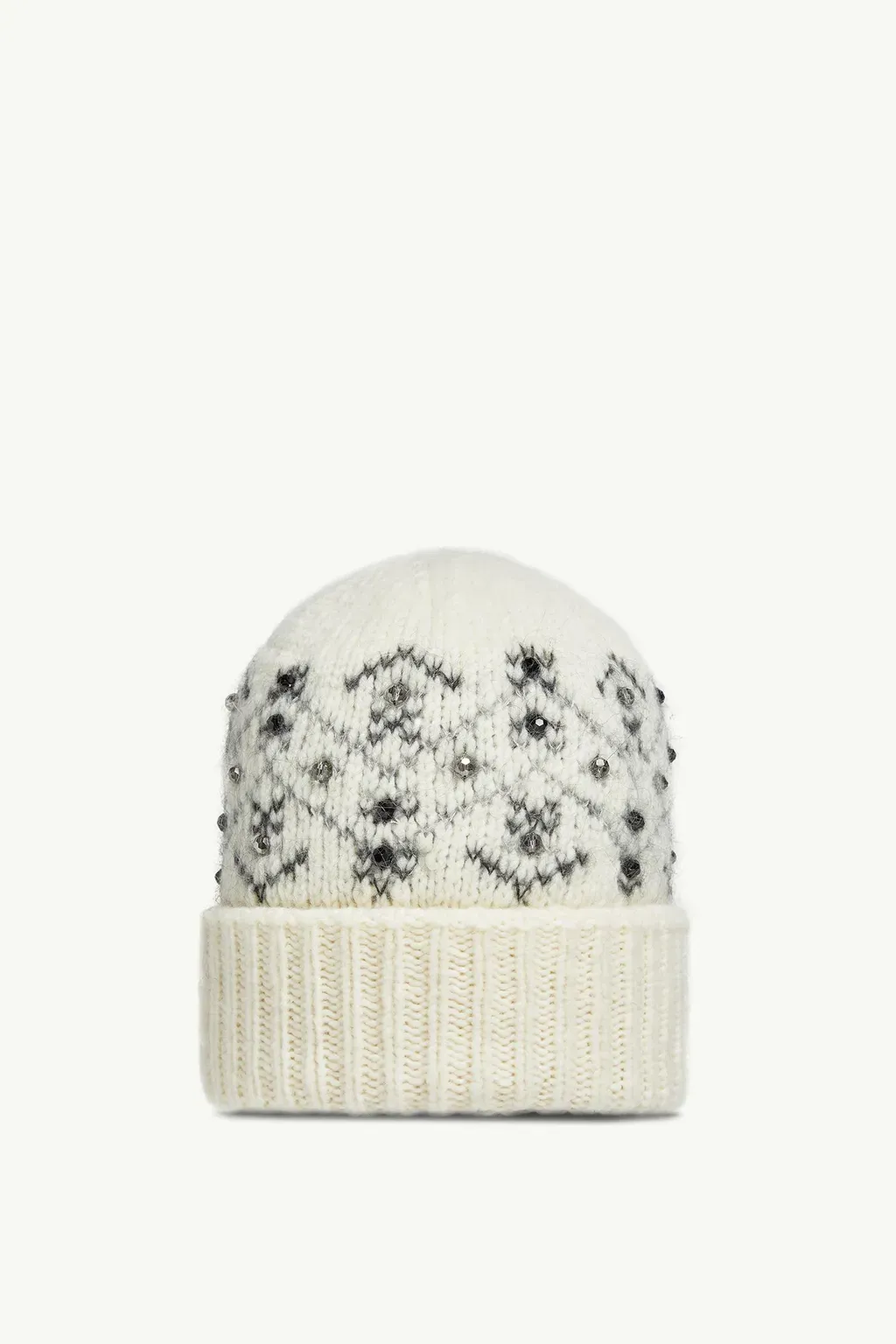 Crystal-Embroidered Alpaca Blend Beanie