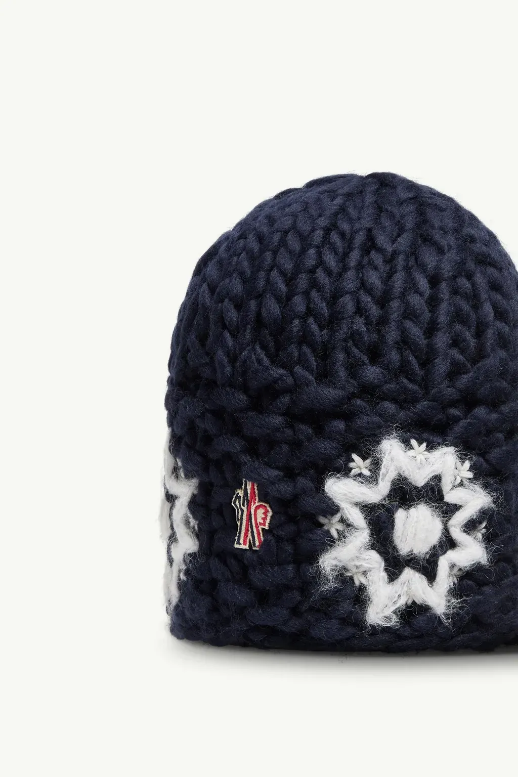 Hand-Embroidered Floral Wool Blend Beanie