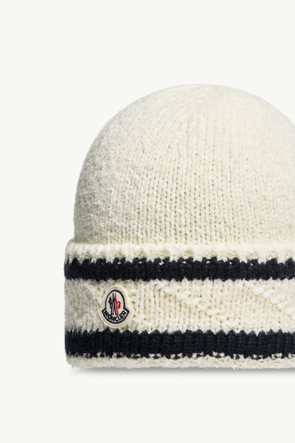 Striped Wool & Cotton Blend Beanie
