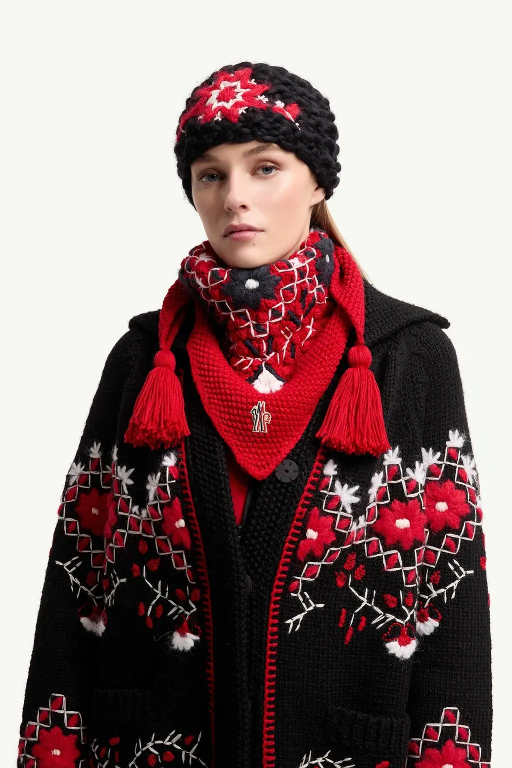 Embroidered Floral Scarf