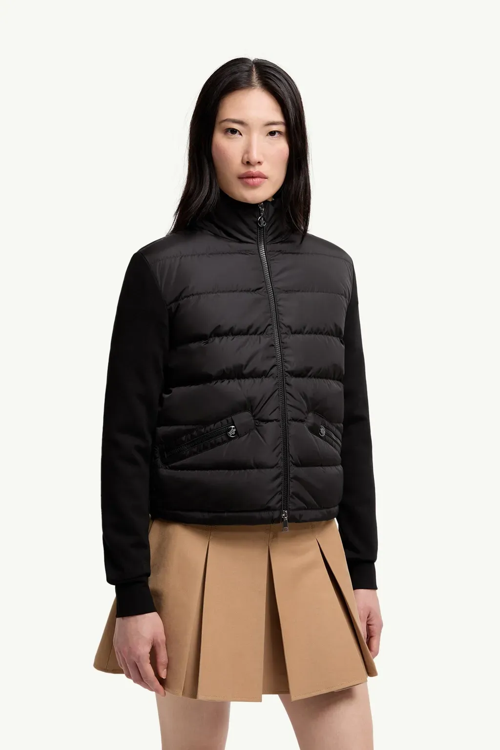 Padded Zip-Up Cardigan