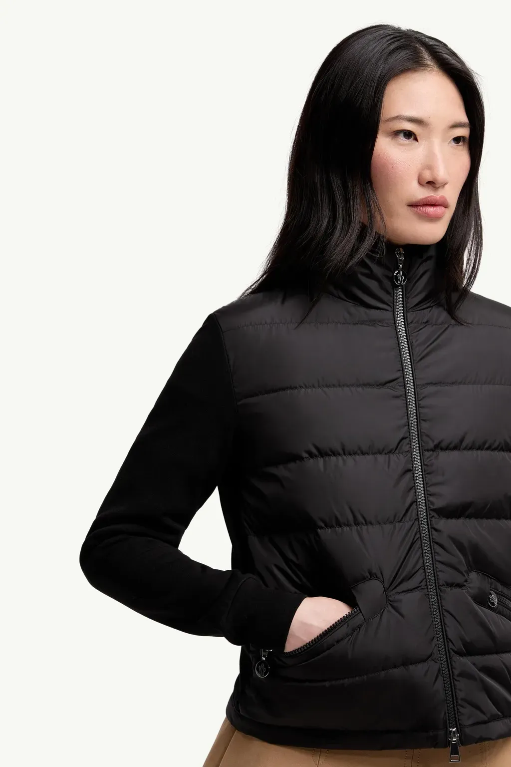 Padded Zip-Up Cardigan