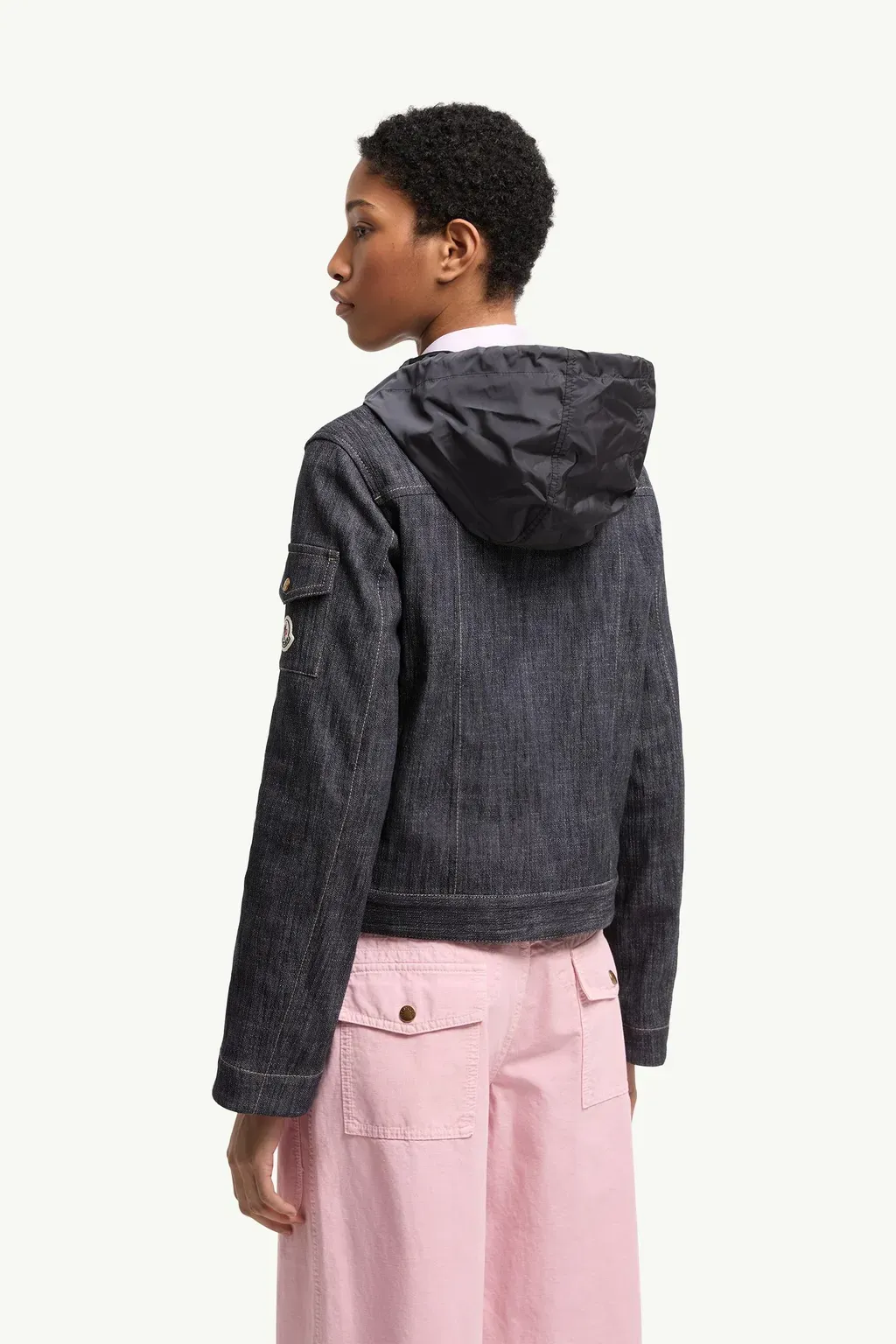 Diervilla Hooded Double-Breasted Denim Jacket