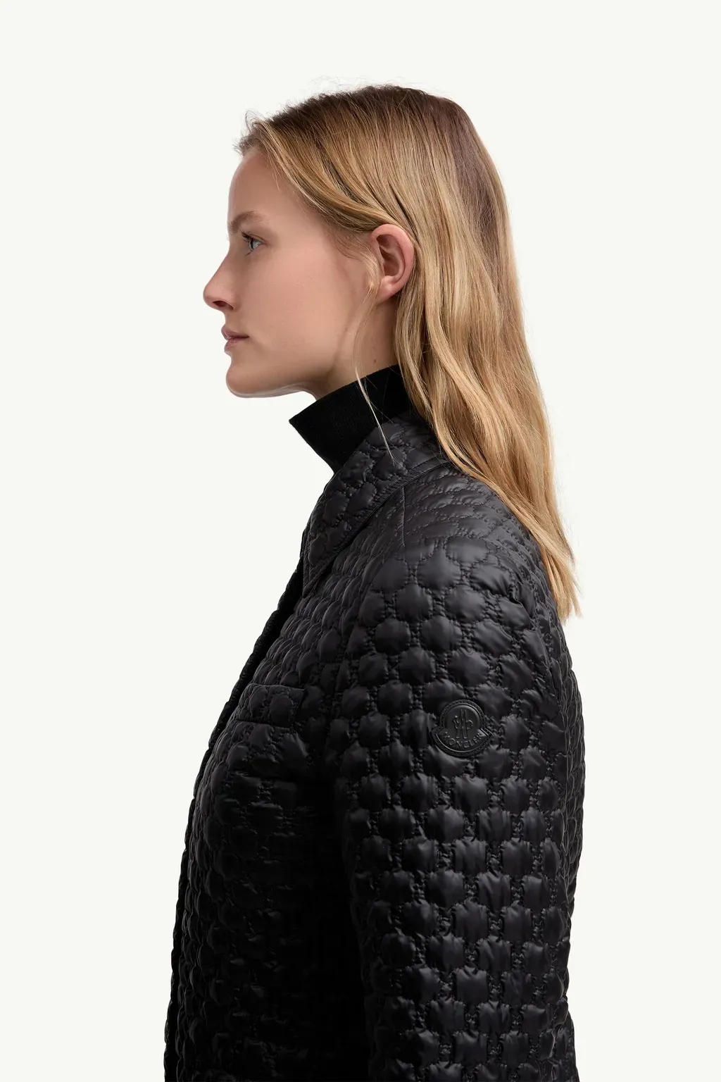 Raissac Geometric-Quilted Long Down Jacket