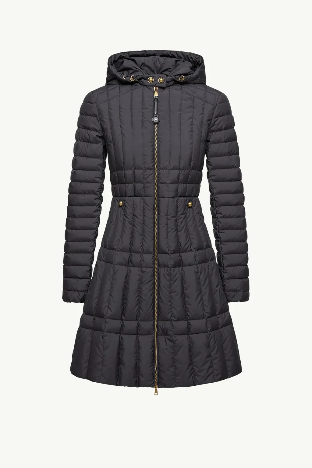 Menthelong Vertical-Quilted Hooded Down Jacket