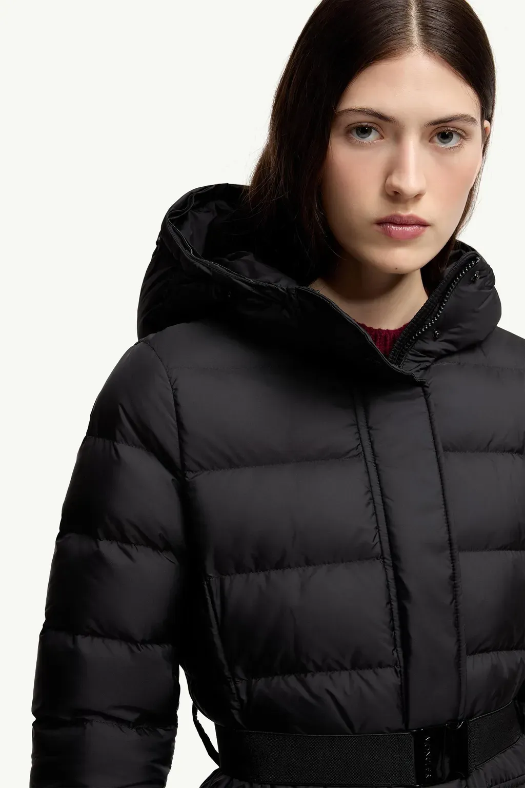 Khloesse Hooded Shearling-Trimmed Long Down Jacket
