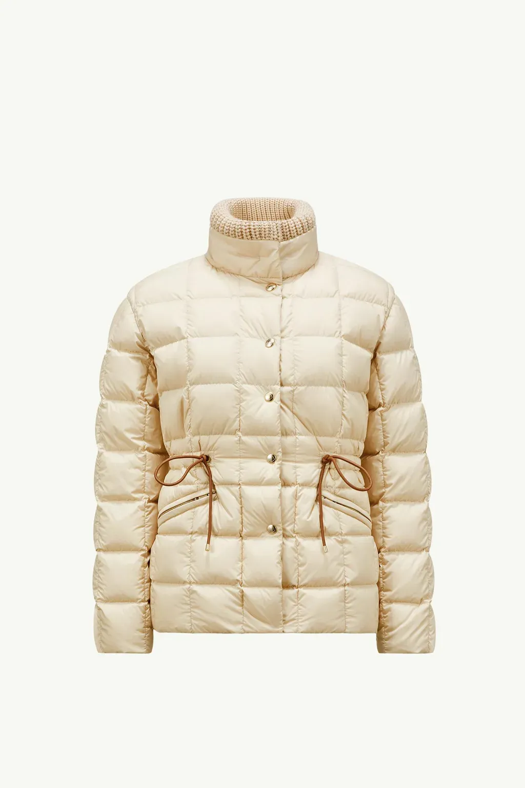 Antigone Leather-Trimmed Short Down Jacket