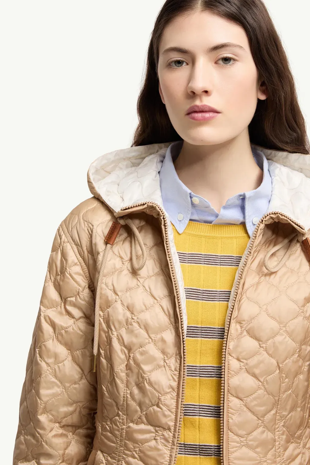 Arum Hooded Mid-Length Down Jacket