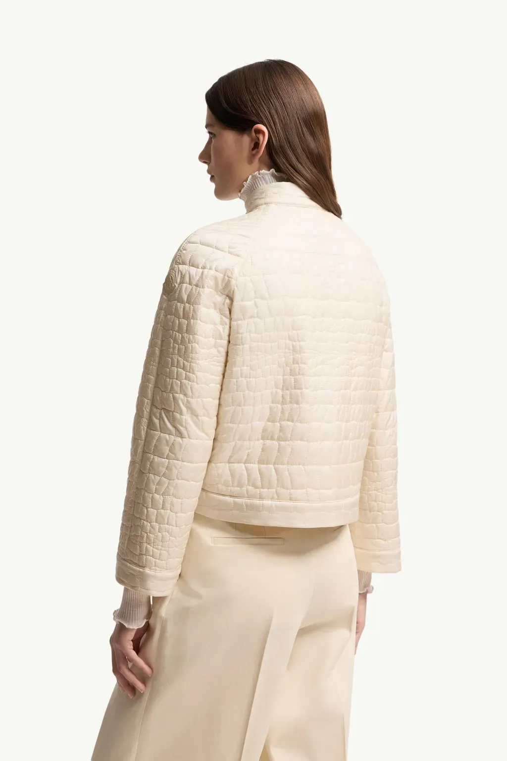 Aubrieta Geometric-Quilted Short Down Jacket